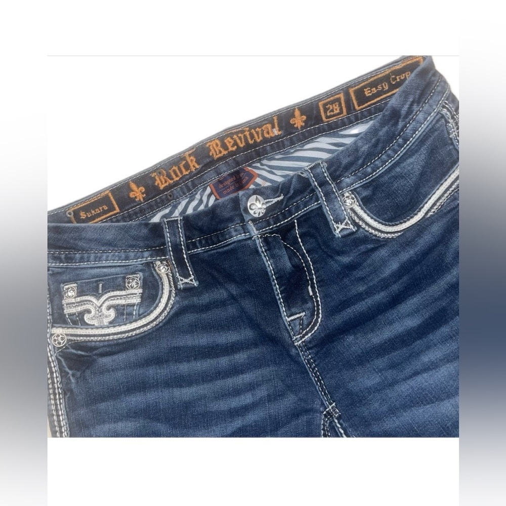 Rock Revival Sukara Easy Crop Dark Wash Jeans - Picture 7 of 8